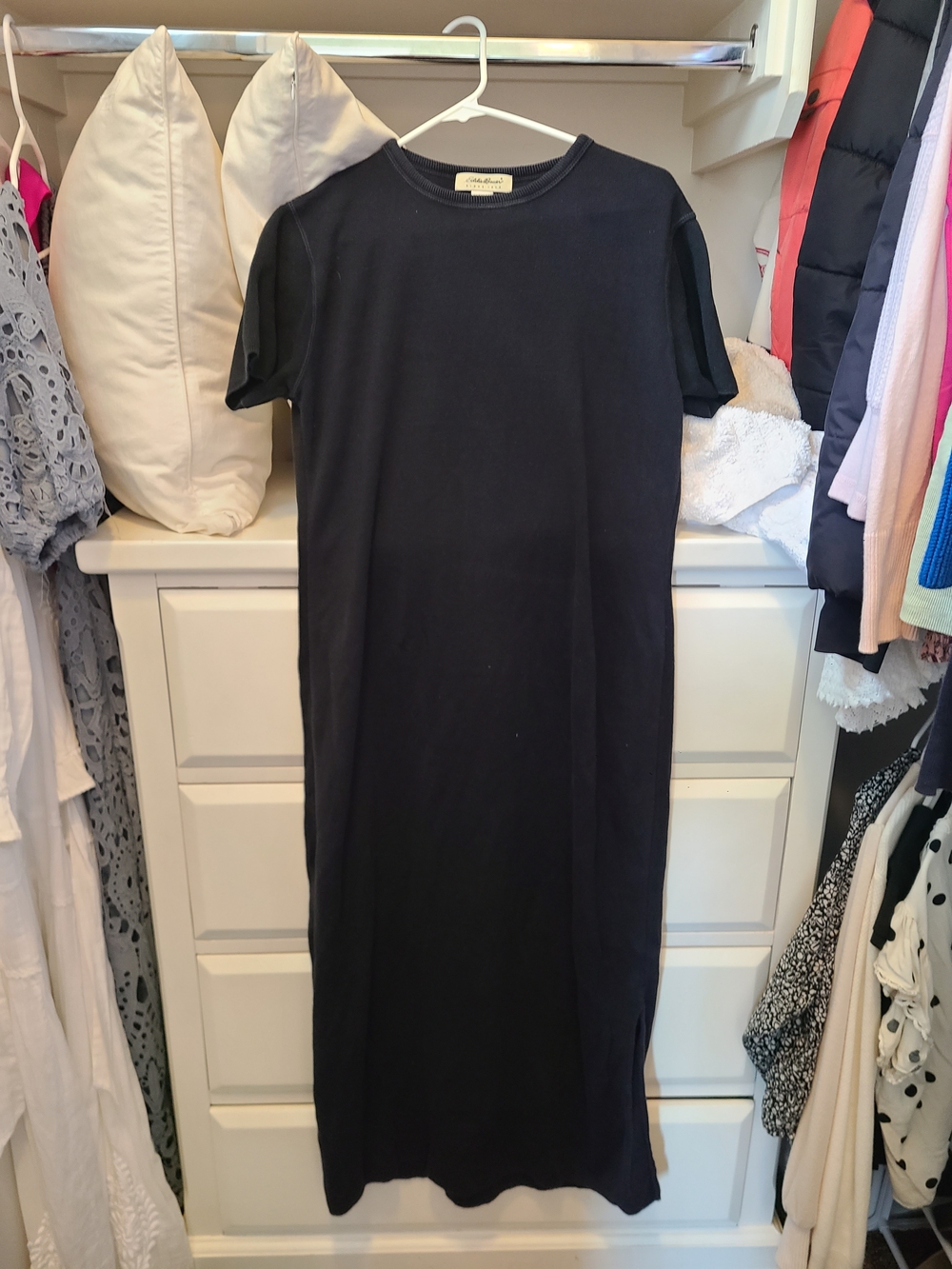 Eddie Bauer Black Maxi 100% Cotton Dress